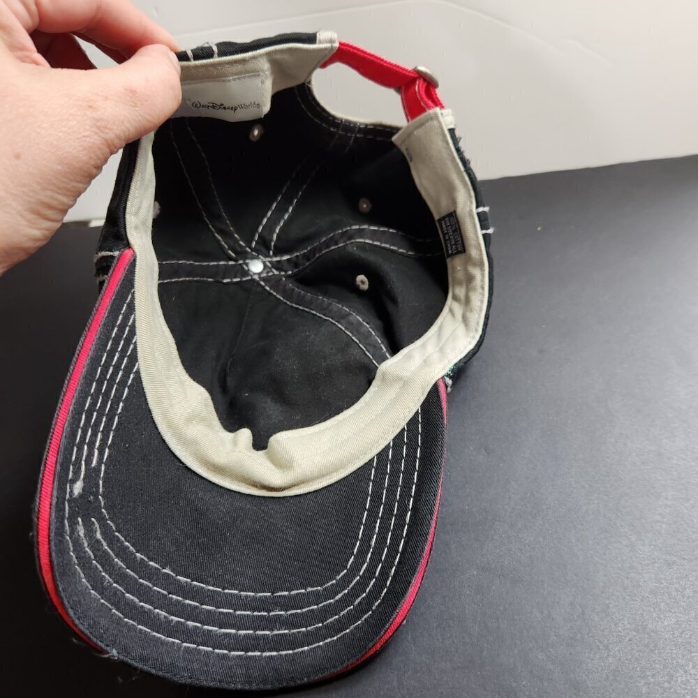 Disney Hat Cap Distressed All Over Embroidered Stitching Strap Back - Picture 9 of 11